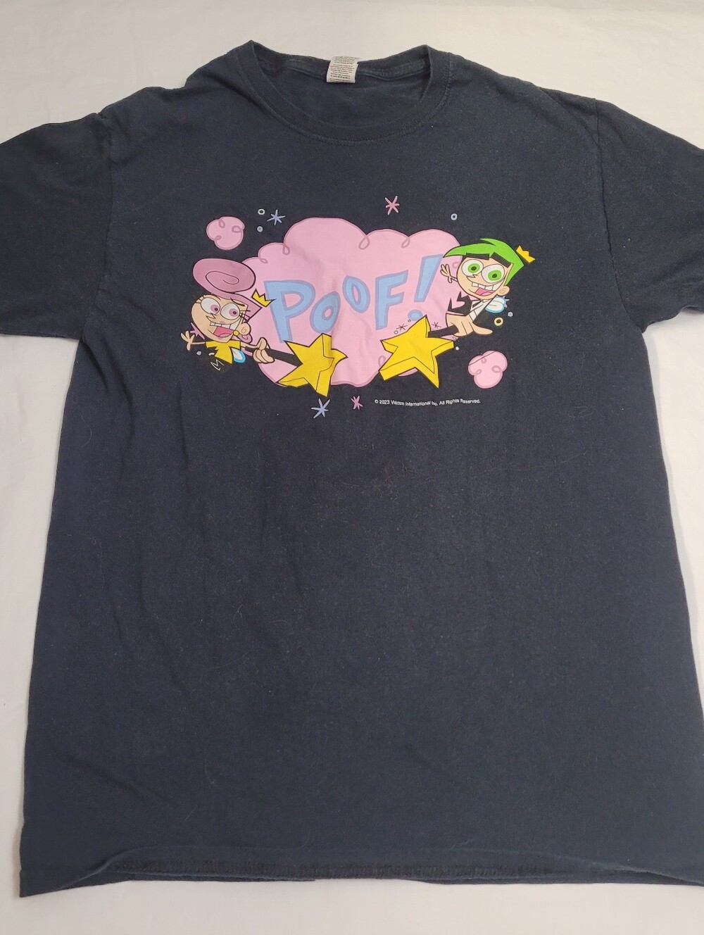 Nickeloden Fairly Odd Parents  Cosmo And Wanda Poof T-shirt Mens Medium Black